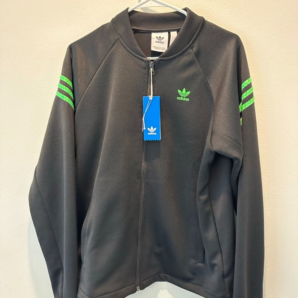 adidas Originals Swarovski® Track Men S Black Jacket Green 3 Stripes